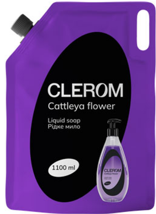 Clerom рідке мило дой-пак1100мл Cattleya flower